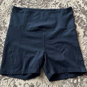 Girlfriend Collective High-Waisted Navy Shorts